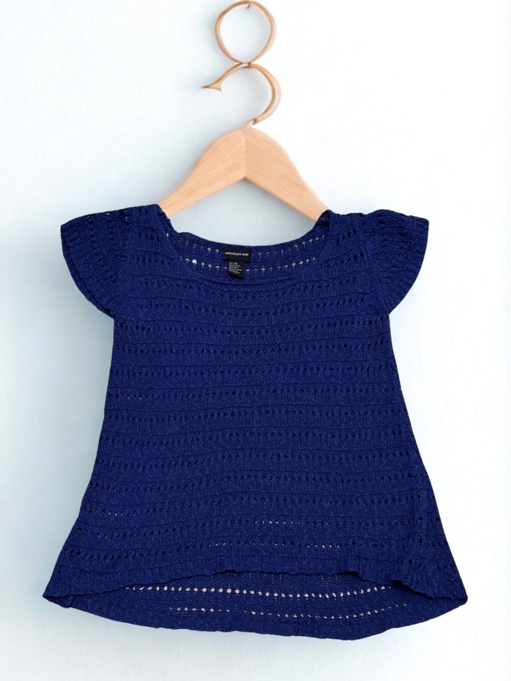 Central Park West Royal Blue Crochet Top, Never Worn, Size XS